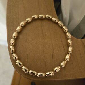 Chicos Elegant Gold Beaded Stretch Bracelet